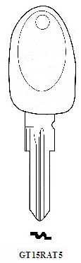 Transponder GT15RAT5 Hook 2527 & Chip 2570 - Keys/Transponder Pods