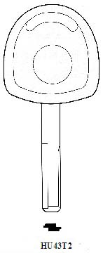 Transponder HU43T2 Hook 2532 chip 2570