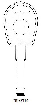 Hook 2541: Transponder HU66T10 & Chip 3187 - Keys/Transponder Pods