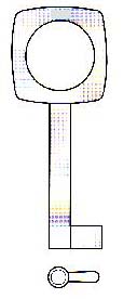 Hook 5198 Fancy Wardrobe HD = K407 SK001 8.1/2 gauge - Keys/Precut Keys