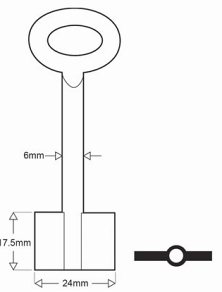 Hook 7117...Parma - Pas double bitt safe key 8980 - Keys/Safe Keys