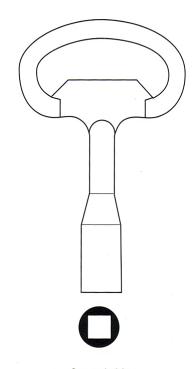 Hook 5185..Special Purpose Key L378 square 8mm - Keys/Precut Keys