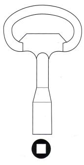 Hook: 5187..Special Purpose Key L335 square 7mm SK400 - Keys/Precut Keys