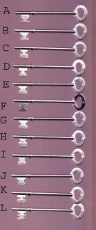 Precut 74 Sterling Rim ( 12 differs A-L ) - Keys/Precut Keys