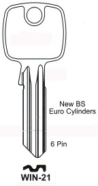 Hook 2927: jma = WiN-21 errebi = TK8R WHS 6 Pin Winkhaus - Keys/Cylinder Keys- General