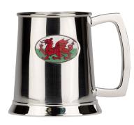 R8332 Stainless Steel Tankard Welsh Flag (USE R8005 + BADGE)