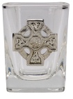 R1333 Square Shot Glass 2oz Celtic Badge