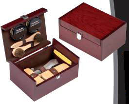 Wooden Kit for Shoe Care Mahogany Finished TCV17