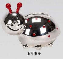 R9006 Ladybird Money Bank Silver Plated