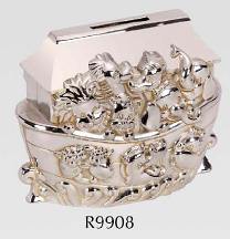 R9908 Noahs Ark Money Bank Silver Plated - Engravable & Gifts/Childrens Gifts