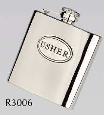 R3006 Langdale Usher Flask 6oz Stainless Steel ( Use R3446 with Usher badge)