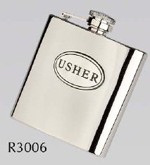 R3006 Langdale Usher Flask 6oz Stainless Steel ( Use R3446 with Usher badge) - Engravable & Gifts/Wedding Gifts