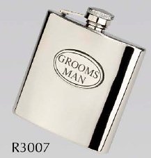 R3007 Langdale Groom Flask 6oz Stainless Steel ( Use R3446 with Groom badge)