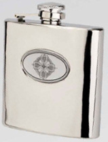 R3339 Langdale Celtic Cross Flask 6oz Stainless Steel ( use R3446 + badge)