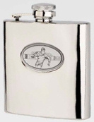 R3552 Langdale Rugby Flask 6oz Stainless Steel ( use R3446 + badge)