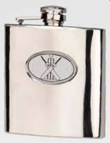 R3554 Langdale Cricket Hip Flask Stainless Steel ( use R3446 + badge)