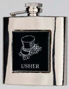 R3771 Highland Hip Flask Usher 6oz Stainless Steel (Use R3447 + Badge)