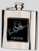 R3772 Highland Hip Flask Groom 6oz Stainless Steel (Use R3447 + Badge)