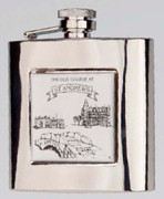 R3780 Highland Hip Flask St. Andrews 6oz Stainless Steel (Use R3447 + Badge) - Engravable & Gifts/Flasks