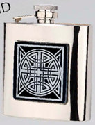 R3782 Highland Hip Flask Celtic 6oz Stainless Steel (Use R3447 + Badge)