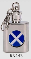 R3443 Keyring Hip Flask 1oz with Saltire