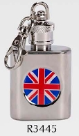 R3445 Keyring Hip Flask 1oz with Union Jack