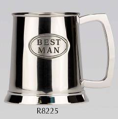 R8225 Wessex Best Man Tankard 1 Pint Stainless Steel - Engravable & Gifts/Wedding Gifts