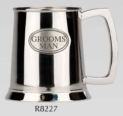 R8227 Wessex Groom Tankard 1 Pint Stainless Steel - Engravable & Gifts/Wedding Gifts