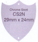 CS2N 29mm x 24mm Annual Shields Chrome Steel (pre-drilled for pins) - Engravable & Gifts/Engraving Plates