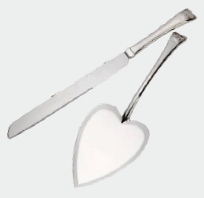R7003 Heart Cake Server & Knife - Engravable & Gifts/Wedding Gifts
