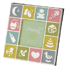 R9882 Silver Plated Enamel Effect Photoframe 6 x 6 - Engravable & Gifts/Childrens Gifts