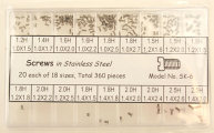 Watch Screws Assorted Box 20 of each 18 different sizes (360 pieces) - Watch Accessories & Batteries/Watch Strap Pins