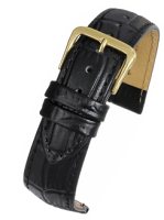 R620S Black Padded Croc Grain Watch Straps