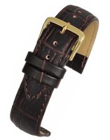 R621S Brown Padded Croc Grain Watch Straps