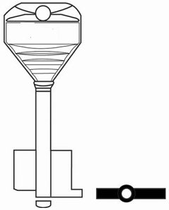 Hook 7008 LF65PP XDB036 double bit safe key - Keys/Safe Keys