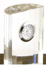 .....X95060 Ribbed Clock 8cm x 5cm Clear - Engravable & Gifts/Cups