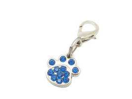 PC23 Pet Charm Crystal Paw Blue