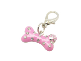 PC28 Pet Charm Crystal Bone Pink