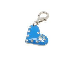 PC31 Pet Charm Crystal Heart Blue