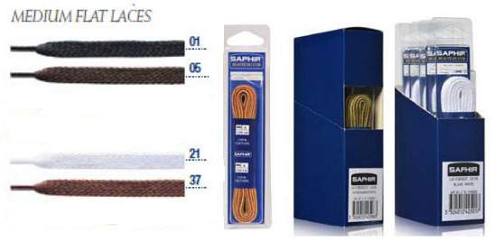 Saphir Laces 75cm Medium Flat Blister Pack (6 pair)