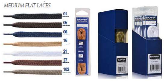 Saphir Laces 90cm Medium Flat Blister Pack (5 pair) - SAPHIR Shoe Care/Laces