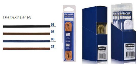 Saphir Laces 120cm Leather Blister Pack (5 pair) - SAPHIR Shoe Care/Laces