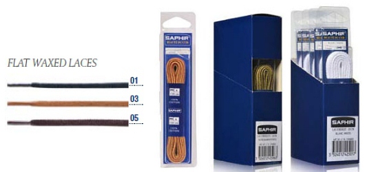 Saphir Laces 75cm Waxed Flat Blister Pack (6pair) - SAPHIR Shoe Care/Laces