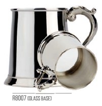 R8007 Rutland Tankard Glass Base Georgian Handle 1 Pint Stainless Steel