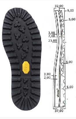 Vibram 0056C Winter City Unit Black (Pair) - Shoe Repair Materials/Units & Full Soles