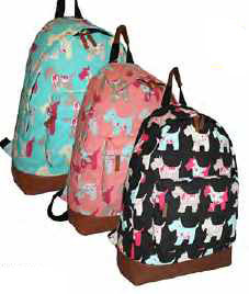 JBCB162 Dog Print Canvas Back Pack