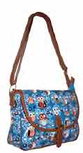 JBCB168 Owl Print Oil Cloth Bag - Leather Goods & Bags/Holdalls & Bags