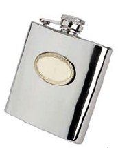 R3001 Flask 6oz Brass Badge