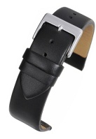 W100 Black Calf Leather Watch Strap Matt Finish with Nubuck Lining