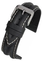 WR915 Black Double Ridge Profile Water Resistant Watch Strap - Watch Straps/Main Range